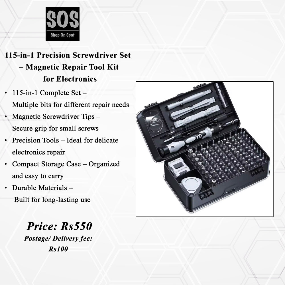 115-in-1 Precision Screwdriver Set – Magnetic Repair Tool Kit for Electronics