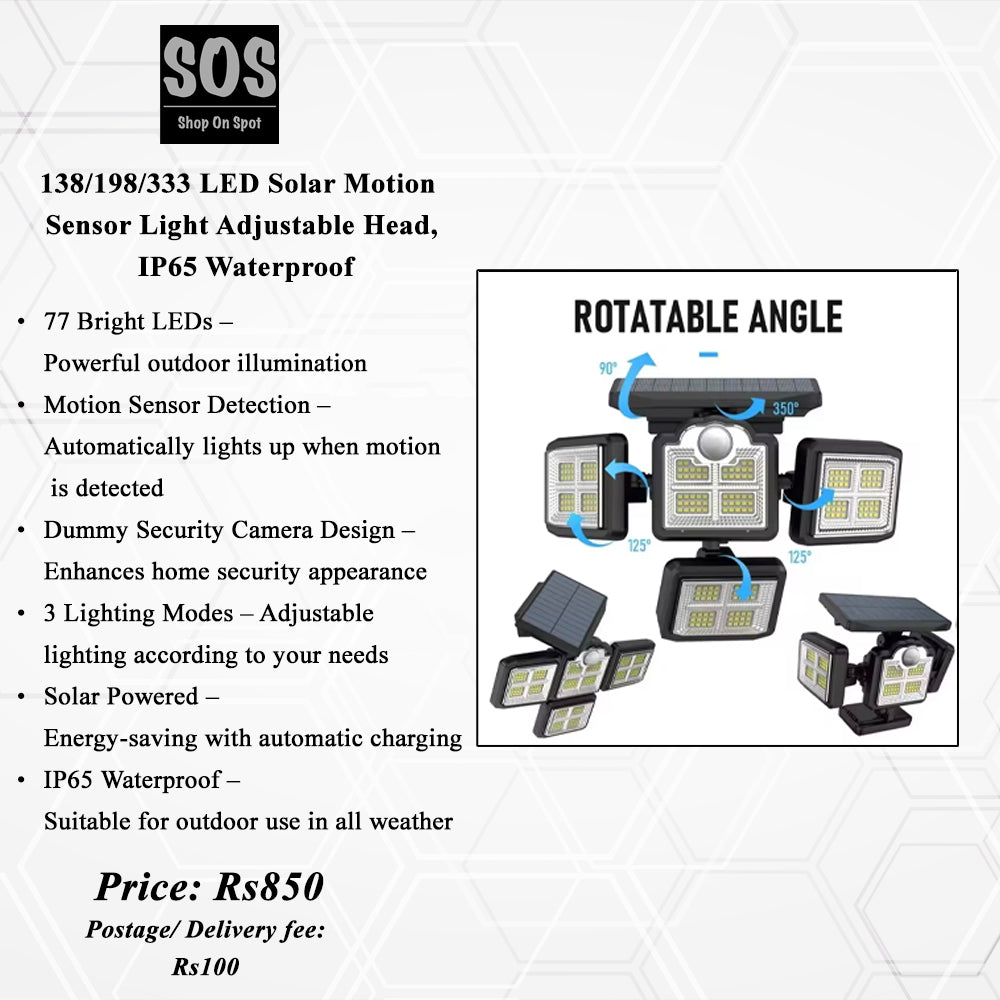 138/198/333 LED Solar Motion Sensor Light