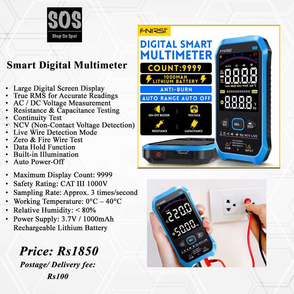 Smart Digital Multimeter with Large Display